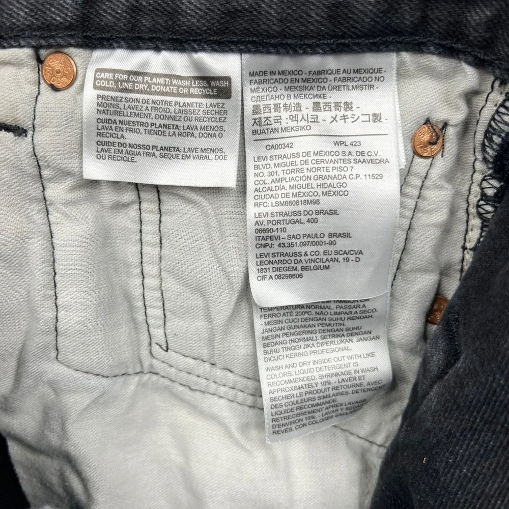 Levi's 501 Original Fit Jeans Mens 34x30 Black Fits 31x27 Denim Button Fly